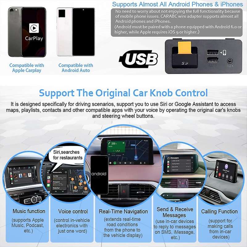 Auto Usb Adapter Hub for -carplay Android Tk78-66-9u0c for 3 6 2 Cx5 Cx3 Cx9 Miata Mx5 Yaris