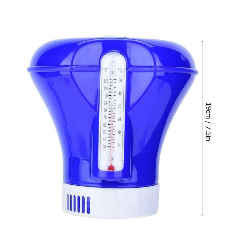 Automatic Applicator Pump Swimming Pool Floating Chlorine Dispenser with Thermometer Disinfection