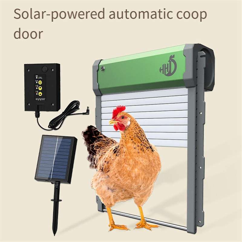 Automatic Chicken Coop Door Powered Aluminum Alloy Chicken Door with Timer/Light Sensor/Remote Contr