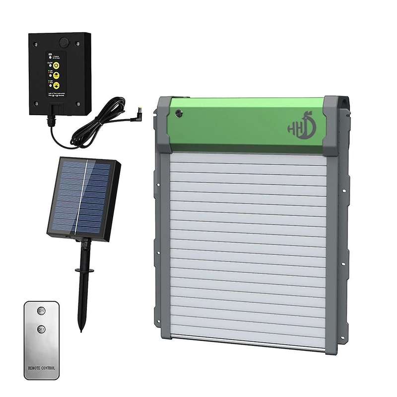 Automatic Chicken Coop Door Powered Aluminum Alloy Chicken Door with Timer/Light Sensor/Remote Contr