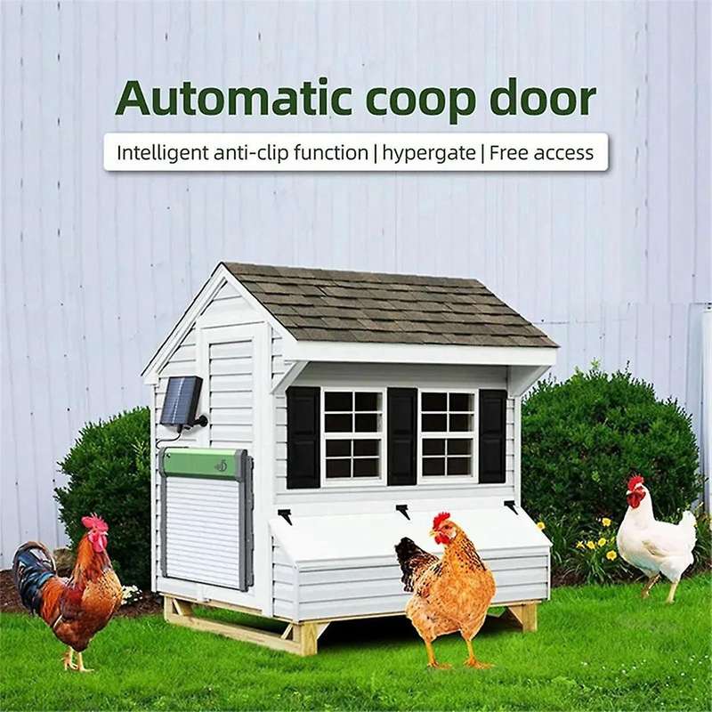 Automatic Chicken Coop Door Powered Aluminum Alloy Chicken Door with Timer/Light Sensor/Remote Contr