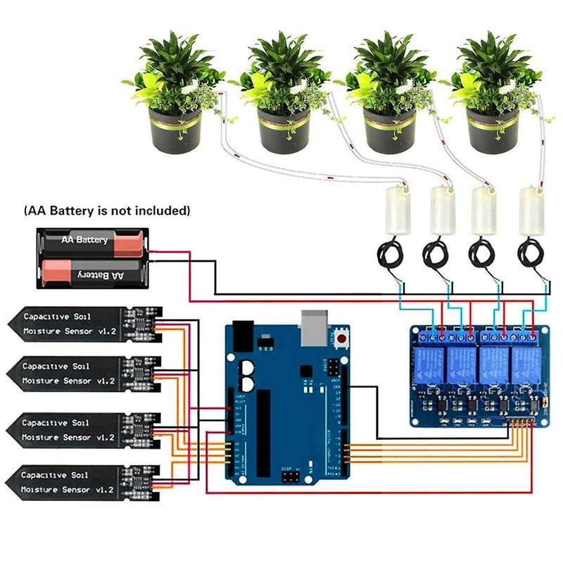 Automatic Irrigation System Kit DIY Self Watering Garden Greenhouse Flower Water Pump Soil Moisture