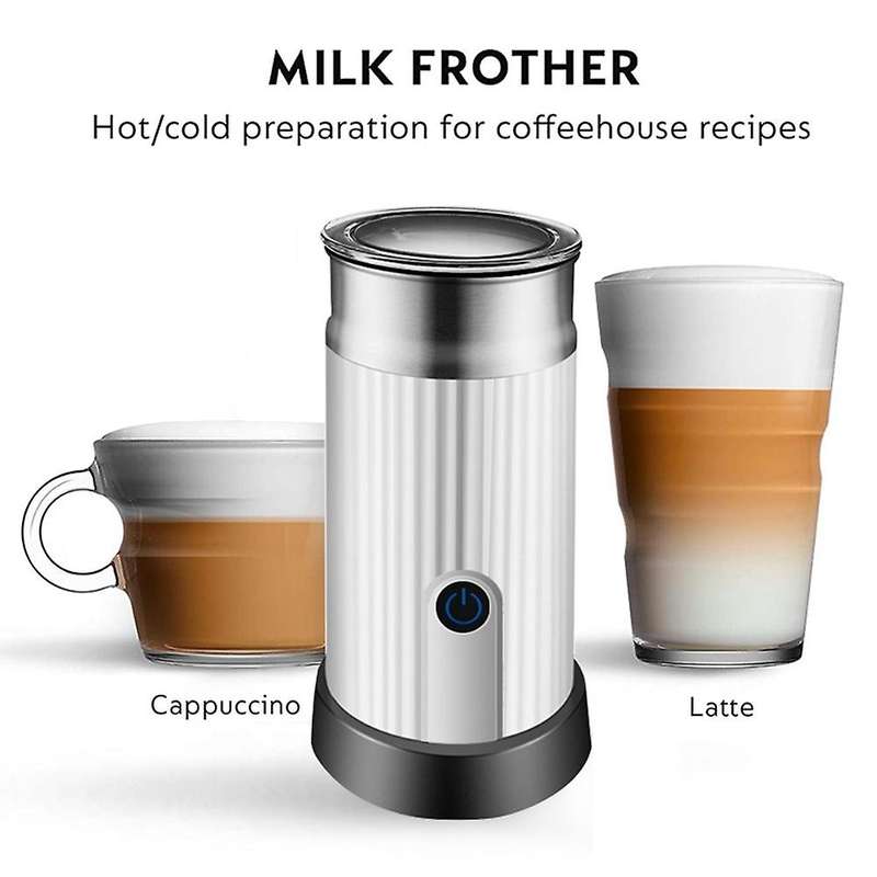 Automatic Milk Frother Electric Milk Steamer Cappuccino Machine Foamer Stainless Steel Black EU Plug