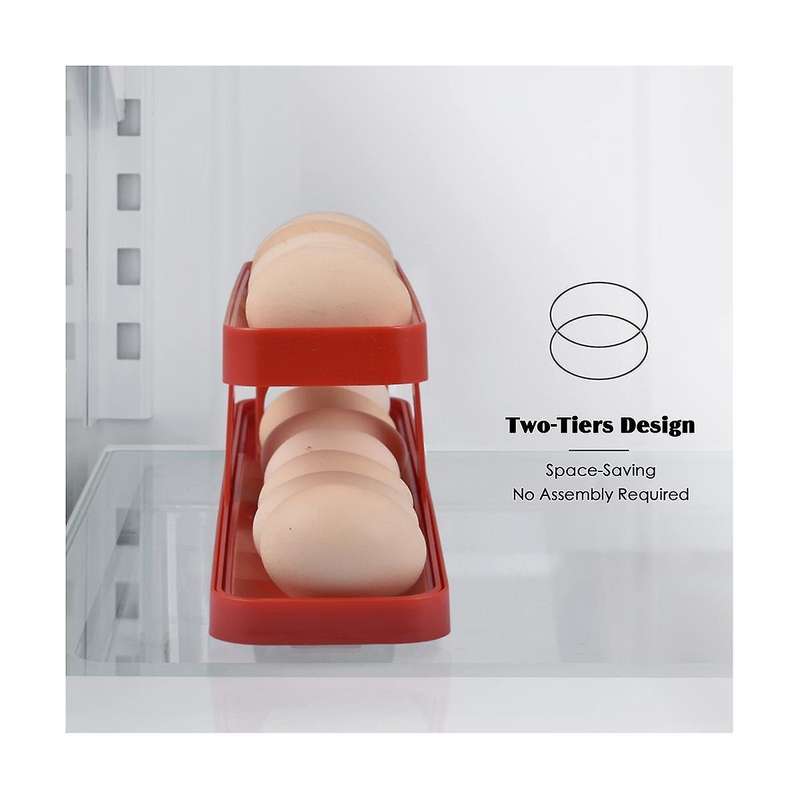 Automatic Scrolling Egg Rack Holder Storage Box Egg Basket Container Organizer Rolldown Refrigerato