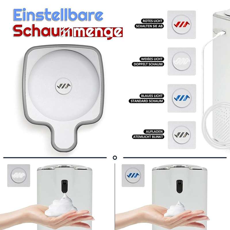 Automatic Soap Dispenser 1000 Ml, with USB & Soap Dispenser Sensor Non-Contact Foam Soap Dispenser f
