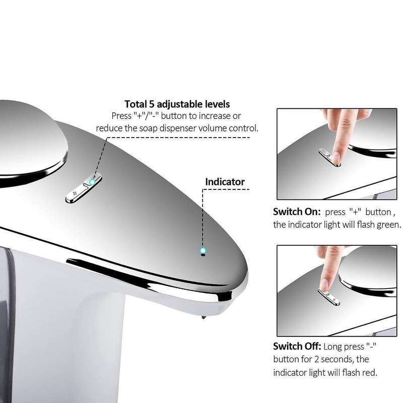 Automatic Soap Dispenser Compact Sensor Pump Adjustable