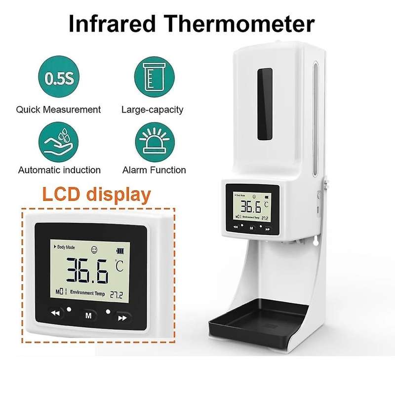 Automatic Soap Dispenser Stand with Temperature Measuring for Homeschool Hotel Shop Market Public Pl