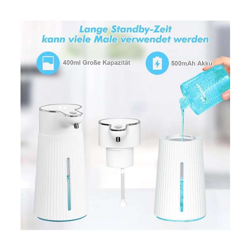 Automatic Soap Dispenser, Automatic Wall Mount Soap Dispenser, 400ml Usb Rechargeable Electric Soap