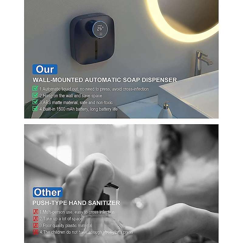 Automatic Soap Dispenser, Touchless Soap Dispenser, Waterproof Liquid Soap Dispenser for Kitchen Sin
