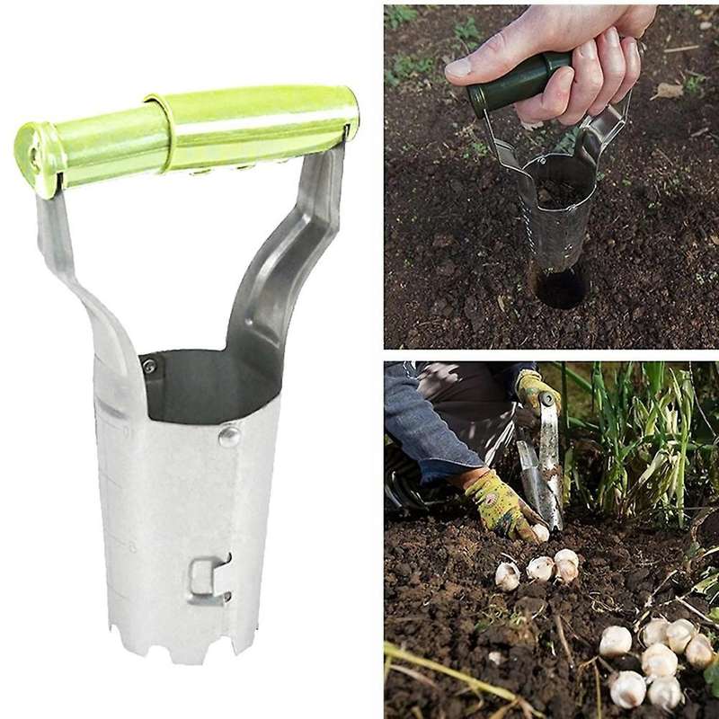 Automatic Transplanter Garden Hand Bulb Planter Tool with Depth Soil Release Planting Tool for Digg