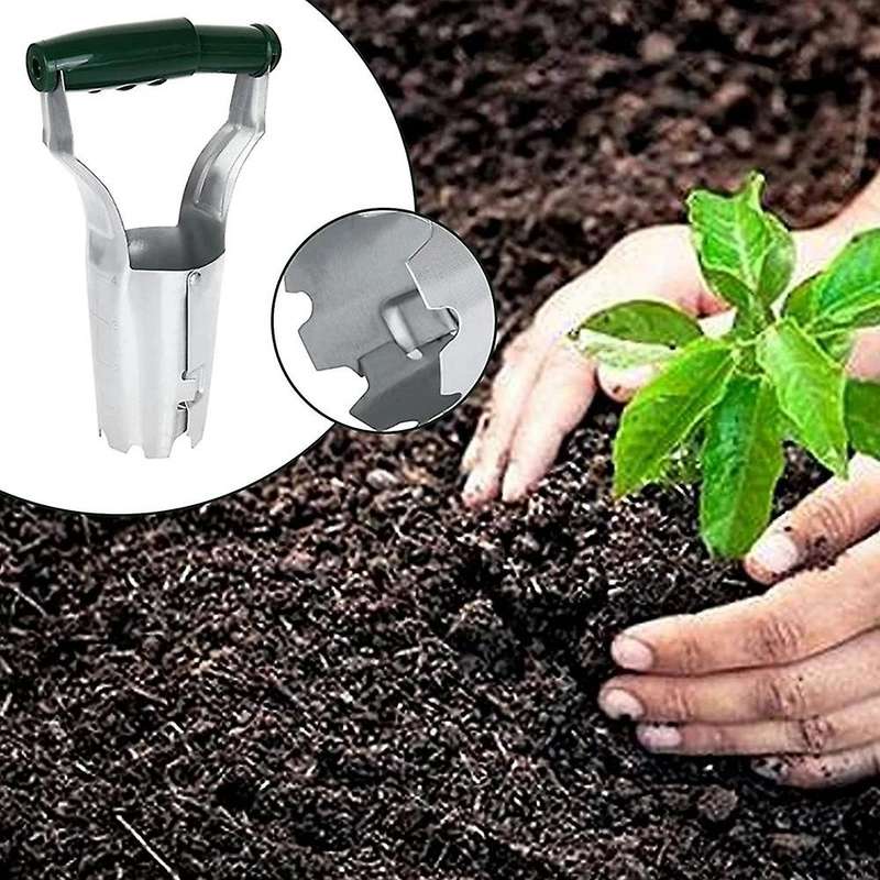 Automatic Transplanter Garden Hand Bulb Planter Tool with Depth Soil Release Planting Tool for Digg