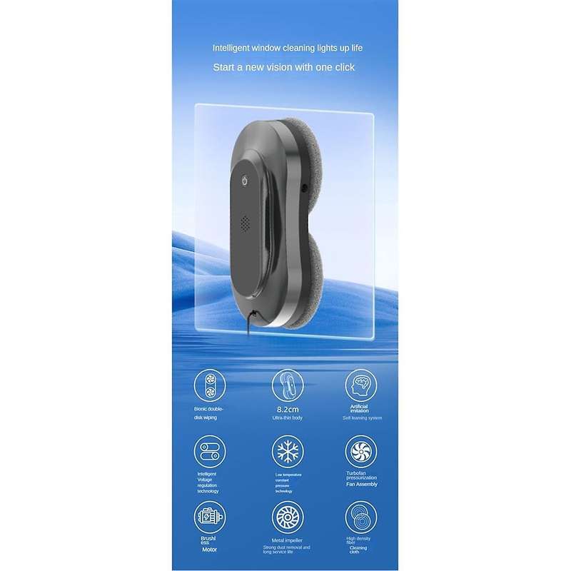Automatic Water Spray Window Cleaning Robot with Ultra-thin Body, Auto Path Planning & Powerful 350