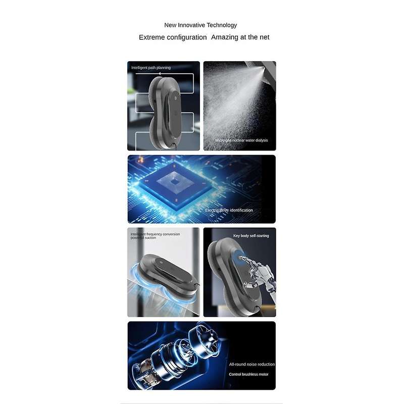 Automatic Water Spray Window Cleaning Robot with Ultra-thin Body, Auto Path Planning & Powerful 350