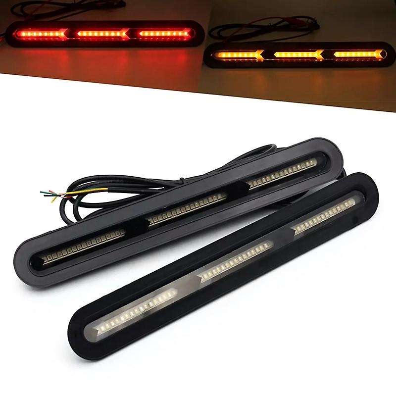 Automobile 60LED Rear Glass LED Water Turn Signal Driving Flashing Brake Tail Light