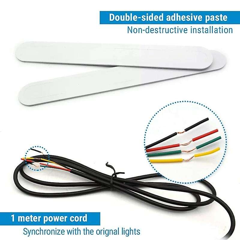 Automobile 60LED Rear Glass LED Water Turn Signal Driving Flashing Brake Tail Light
