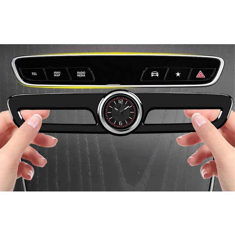 Automobile Central Control Clock Central Control Decoration Clock for Black Car Interior Decoration