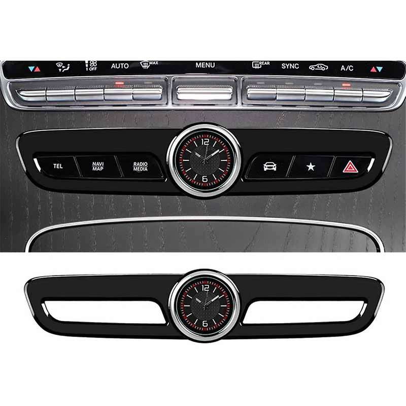 Automobile Central Control Clock Central Control Decoration Clock for Black Car Interior Decoration,