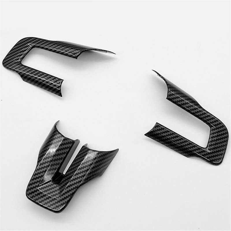 Automobile Carbon Fiber Steering Wheel Decorative Frame Sticker Kit for 2015-2023 Car Interior Modi