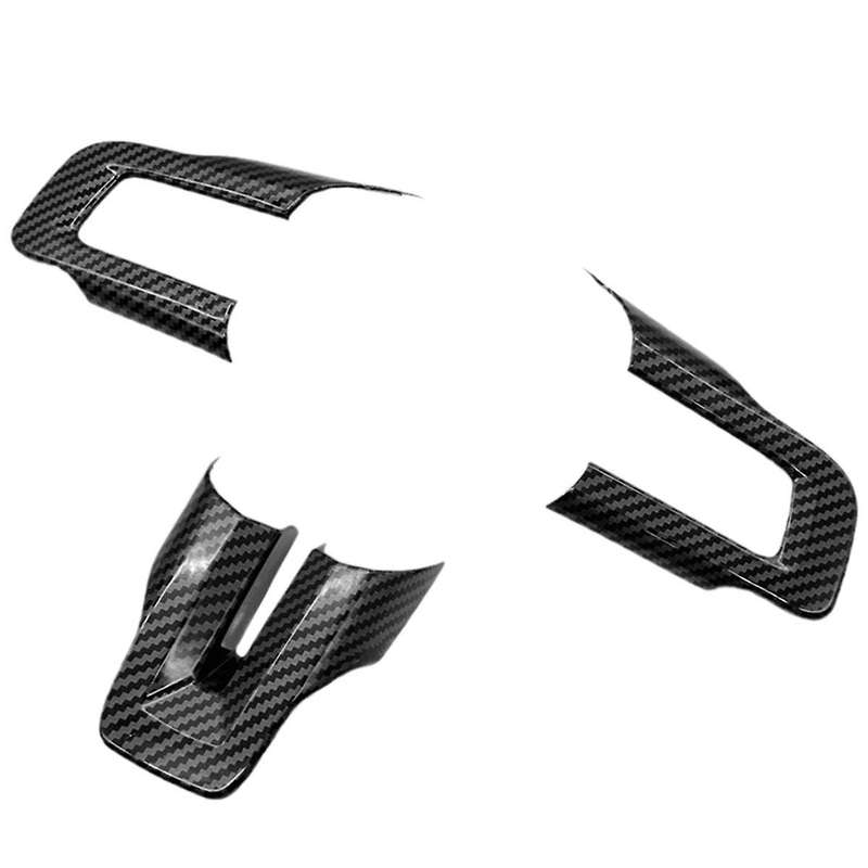 Automobile Carbon Fiber Steering Wheel Decorative Frame Sticker Kit for 2015-2023 Car Interior Modi