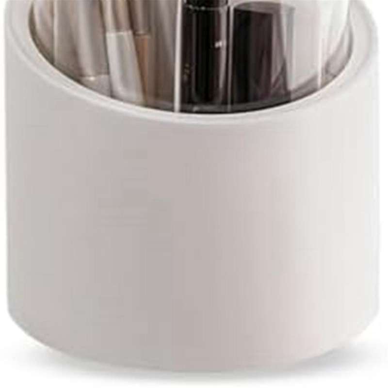 Makeup Brush Holder Organizer with Lid, Rotating Dustproof Make Up Brushes Container with Acrylic Co