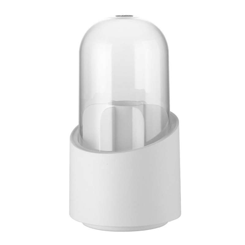 Makeup Brush Holder Organizer with Lid, Rotating Dustproof Make Up Brushes Container with Acrylic Co