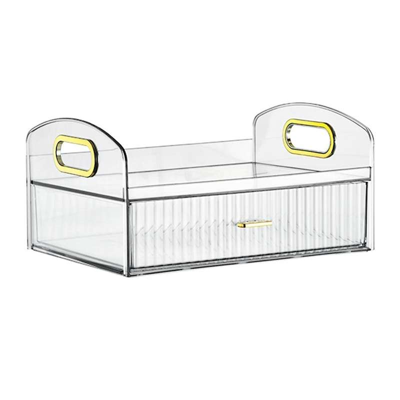 Makeup Organizer Countertop+Drawers Bedroom Vanity Clear Skincare Organizer Cute Cosmetic Display C