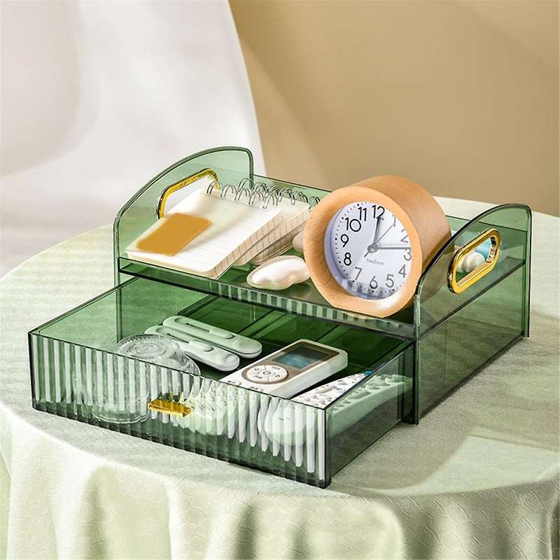 Makeup Organizer Countertop+Drawers Bedroom Vanity Clear Skincare Organizer Cute Cosmetic Display Ca