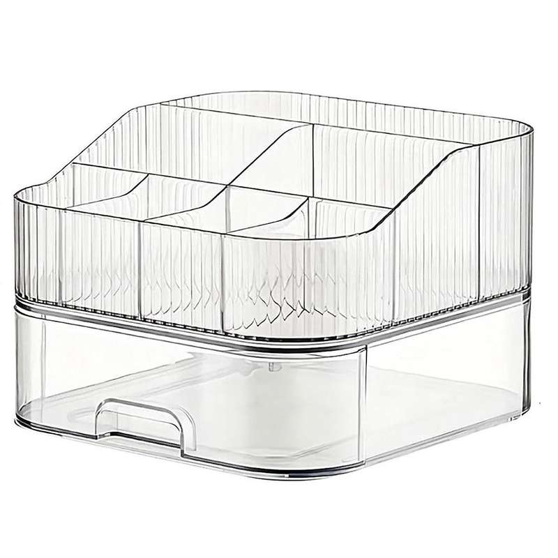 Makeup Organizer with Stackable Drawer Countertop Vanity Cosmetics Organizers for Skincare Perfumes