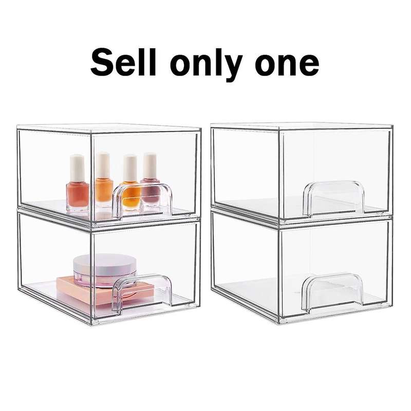 Makeup Organizer Storage Drawers, Stackable Skincare Organizers, Clear Plastic Storage Bins, Acryli