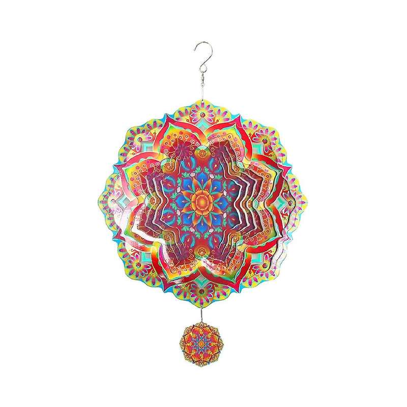 Mandala Wind Chime 3d Rotating Wind Luxury Art Garden Hanging Outdoor Decoration for Ornaments