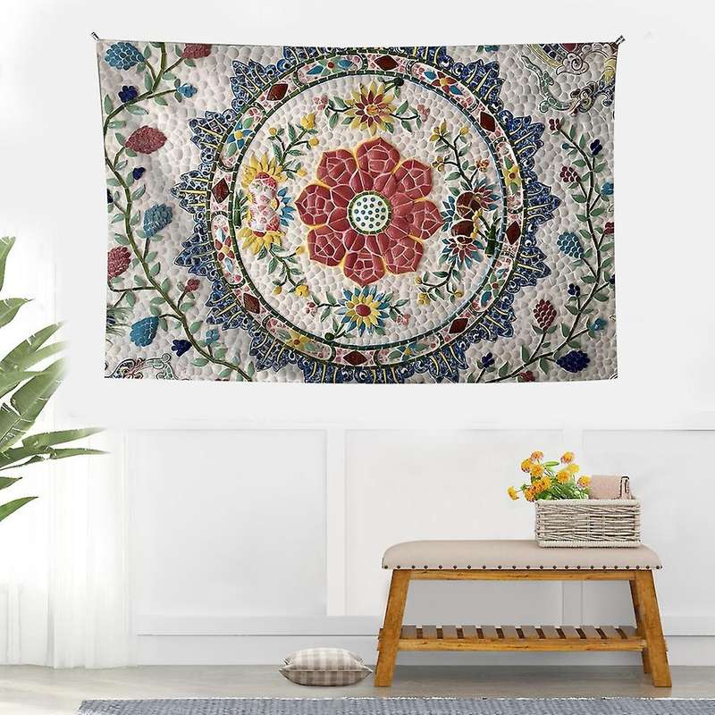 Mandala Wall Tapestry Floral Printed Tapestry Wall Hanging Bohemian Style Apartment Bedroom Decor 75