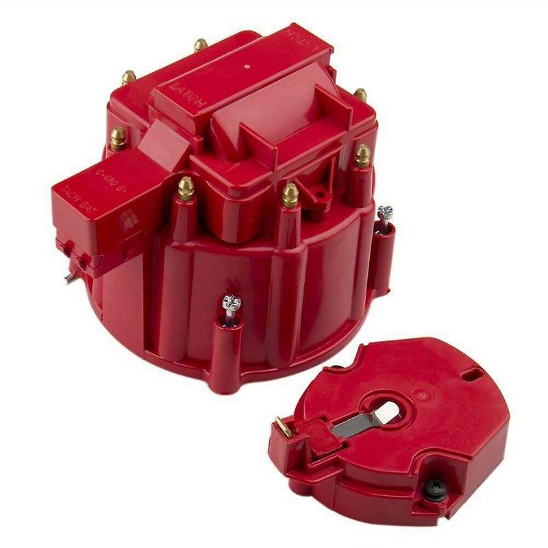 Male HEI Distributor Cap Coil and Rotor Replacement for BBC 305 350 454 Red