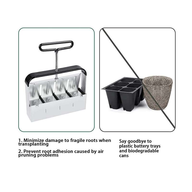 Manual Clod Soil Blockers Garden Tools Seeding Tools Soil Block Soil Blocking Tool for Seed Stater