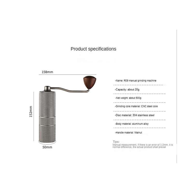 Manual Coffee Grinder Portable Coffee Bean Grinder Multi Grind Level for Espresso Maker Stainless S
