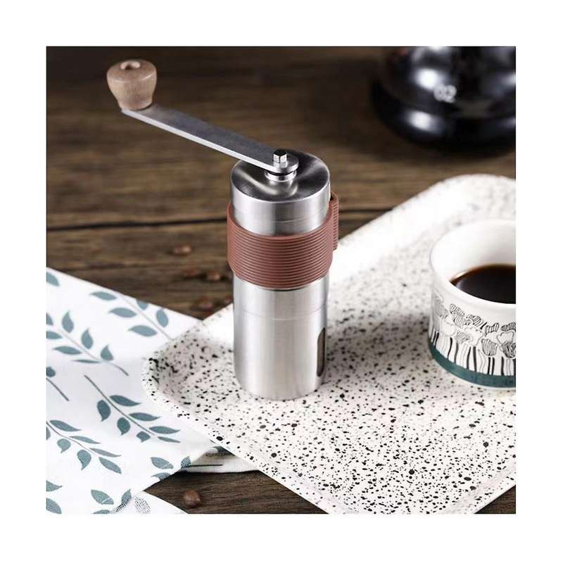 Manual Coffee Grinder Portable Hand Coffee Bean Grinder with Scale Visualization Office Traveling E