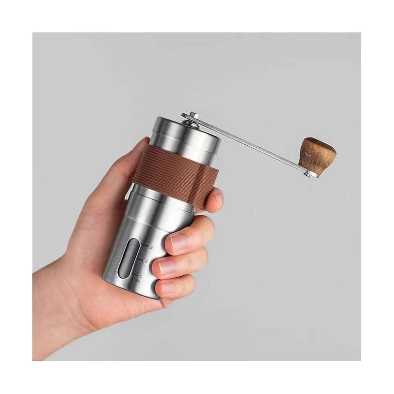 Manual Coffee Grinder Portable Hand Coffee Bean Grinder with Scale Visualization Office Traveling E