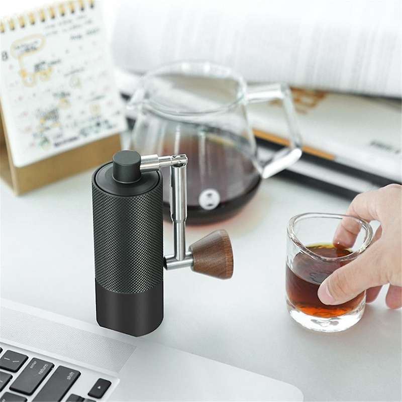Manual Coffee Grinder, Hand Grinder, Precision Grinding Folding Crank for Easy Storage Black