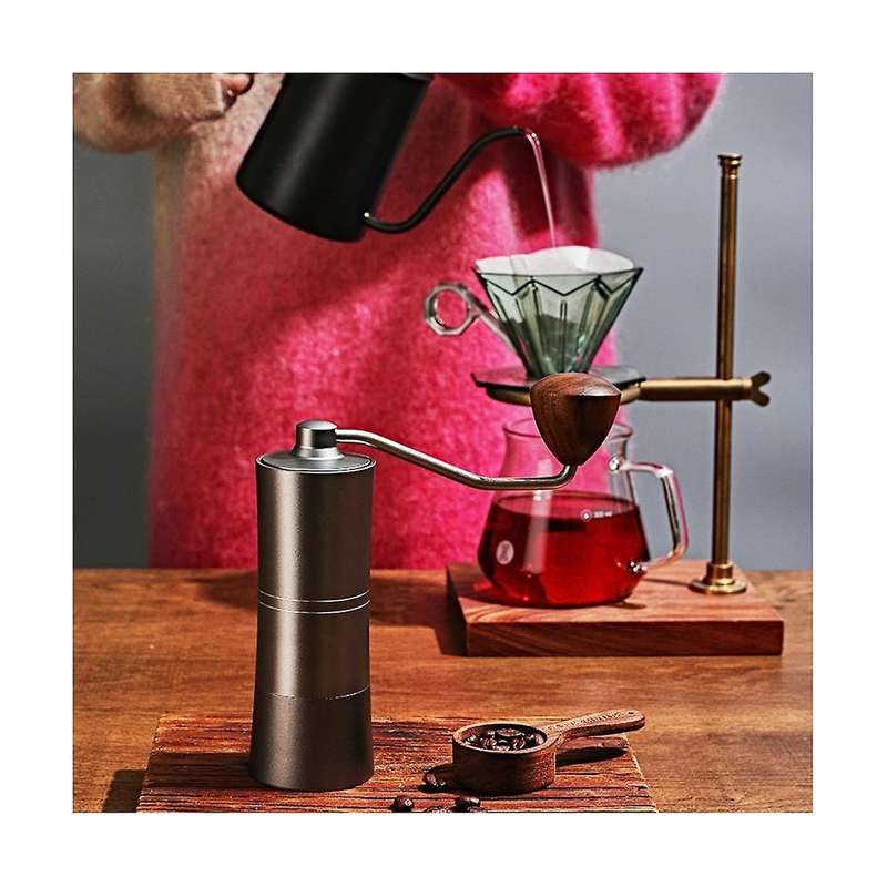 Manual Coffee Grinder with Adjustable Settings Espresso Maker Stainless Steel 420 Burr Home Camping