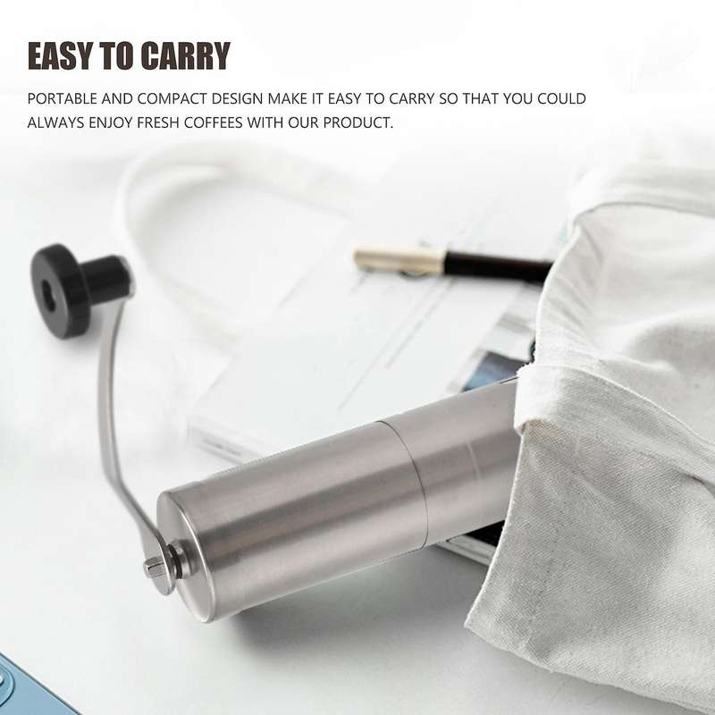 Manual Coffee Grinder with Adjustable Settings Mini Coffee Milling Stainless Steel Burr Grinder
