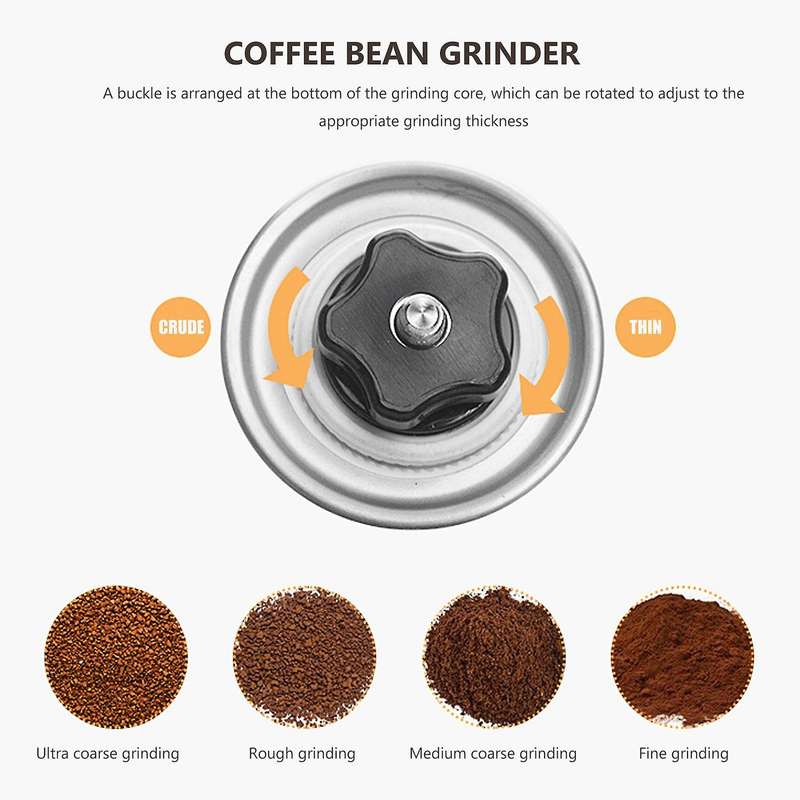Manual Coffee Grinder with Adjustable Settings Mini Coffee Milling Stainless Steel Burr Grinder