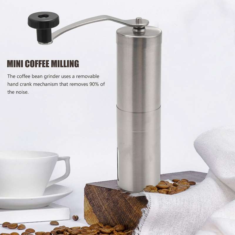 Manual Coffee Grinder with Adjustable Settings Mini Coffee Milling Stainless Steel Burr Grinder