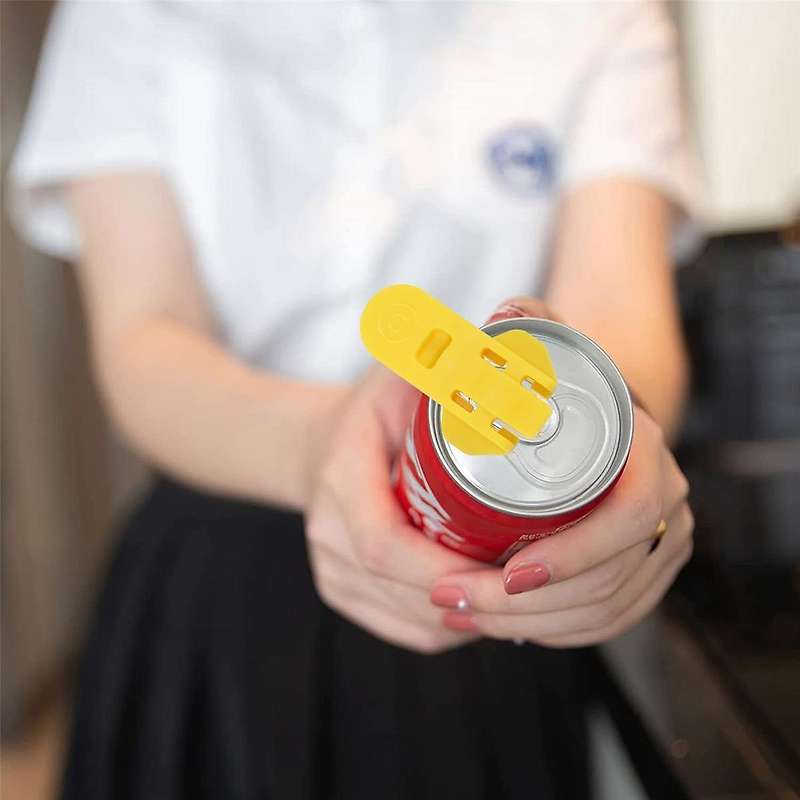 Manual Easy Can Opener, 6Pcs Color Beer Can Opener Beverage Can Protector, Premium Plastic Shields T