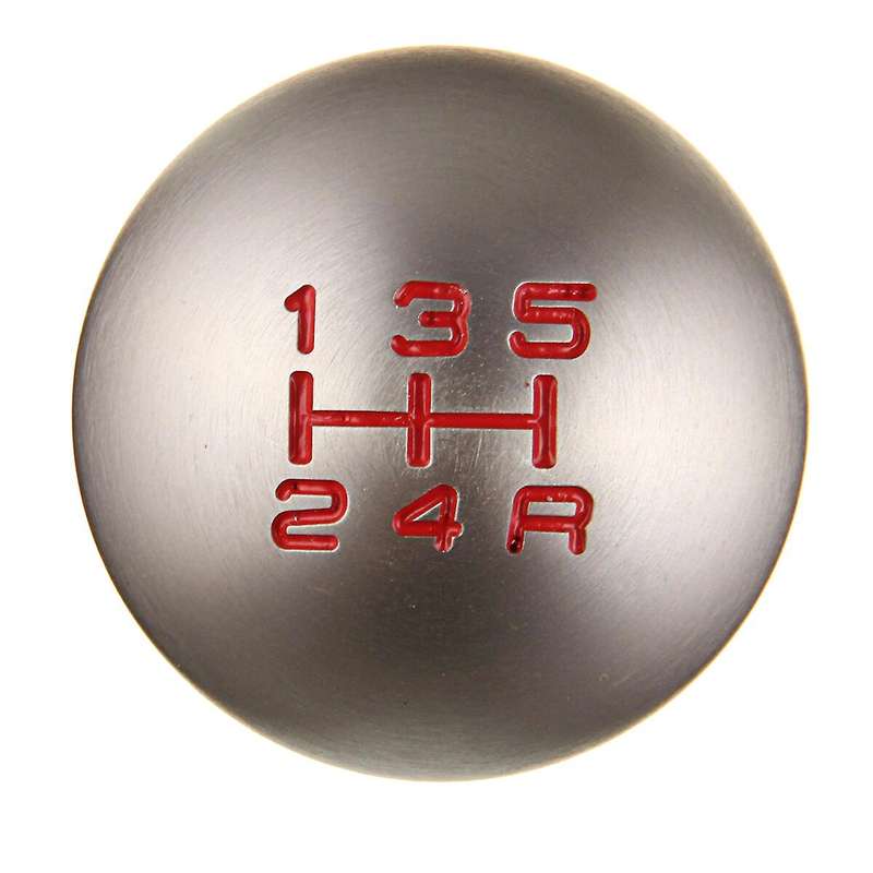 Manual Gear Shift Knob Shifter MT Handle Type Aluminum 5 Speed Silvery for