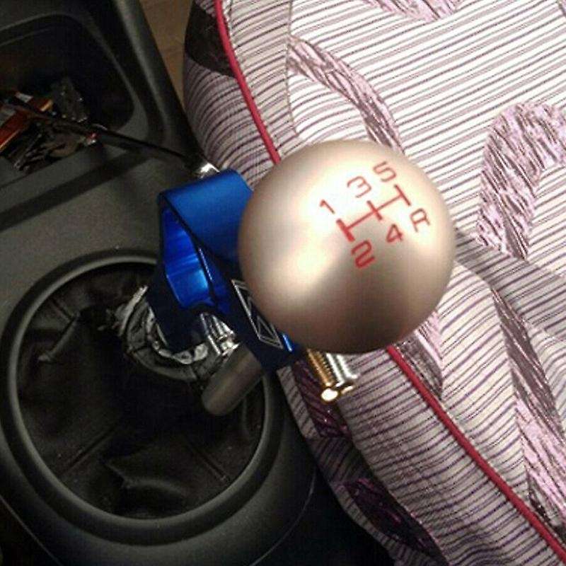Manual Gear Shift Knob Shifter MT Handle Type Aluminum 5 Speed Silvery for