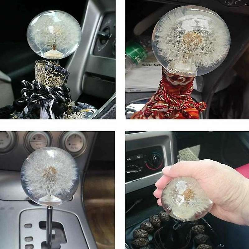 Manual Gear Shift Knob Crystal Ball with Real Dandelions Flowers Car Shift Knobs Gear Shifter Knob w