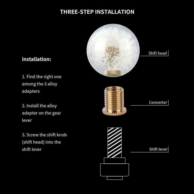 Manual Gear Shift Knob Crystal Ball with Real Dandelions Flowers Car Shift Knobs Gear Shifter Knob w