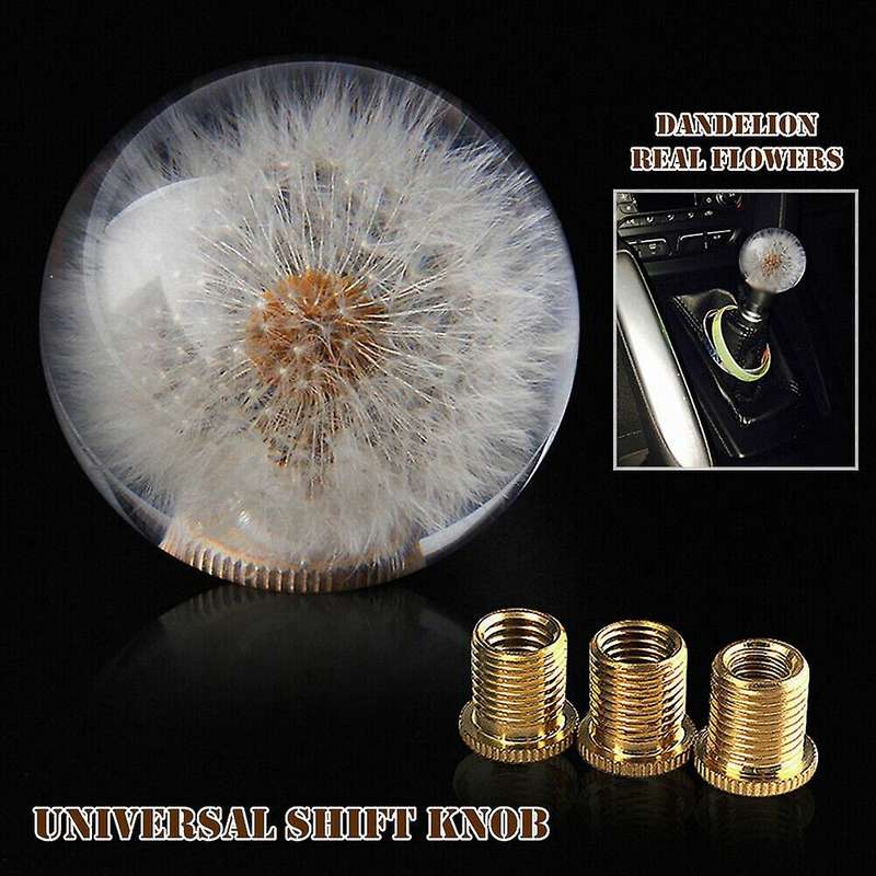Manual Gear Shift Knob Crystal Ball with Real Dandelions Flowers Car Shift Knobs Gear Shifter Knob w