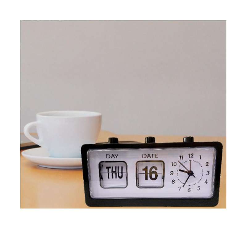 Manual Page Turning Alarm Clock Digital Clock Square Versatile Alarm Clock Study Calendar Fashion C