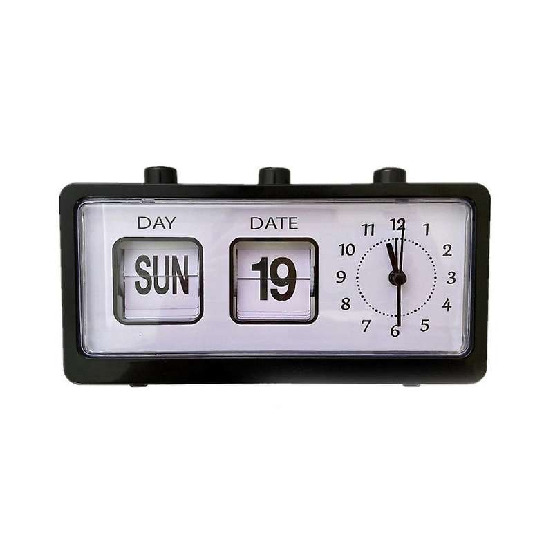 Manual Page Turning Alarm Clock Digital Clock Square Versatile Alarm Clock Study Calendar Fashion C