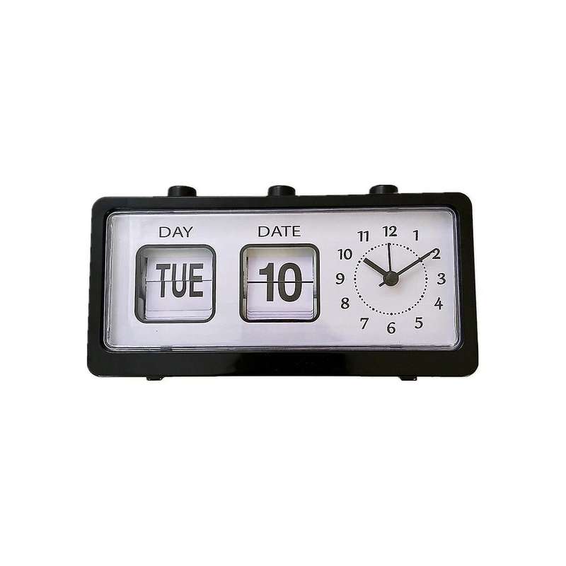 Manual Page Turning Alarm Clock Digital Clock Square Versatile Alarm Clock Study Calendar Fashion C